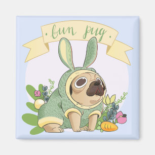 Cute Bunny Pug Magneet