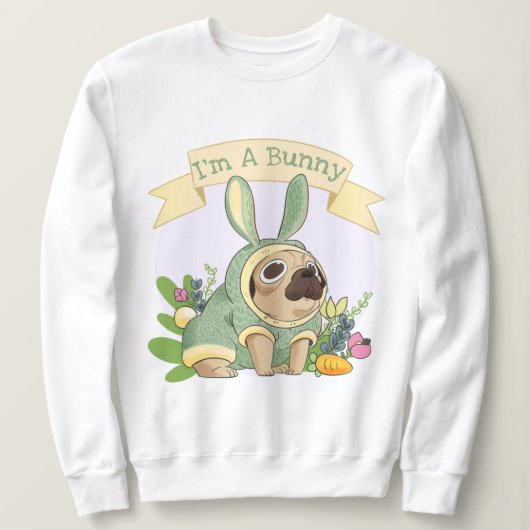 Cute Bunny Pug Trui (Design voorkant)