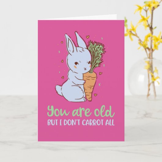 Cute Bunny Pun ik draag niet alle grappige verjaar Kaart (Gele Bloem)