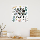 Cute Bunny Rabbit ABC Alphabet Letters Education Poster (Keuken)