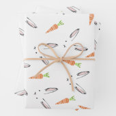 Cute Bunny Rabbit and Carrot Wrapping Paper (In situ)