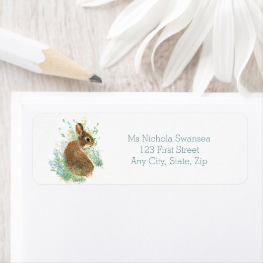 Cute Bunny Rabbit Animal Address Label (Insitu)