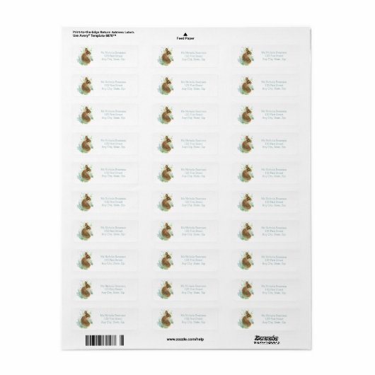 Cute Bunny Rabbit Animal Address Label (Full Sheet)