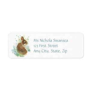 Cute Bunny Rabbit Animal Address Label