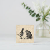 Cute Bunny Rabbit Animal Art Illustratie Informatiekaartje (Staand voorkant)