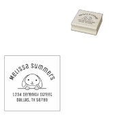Cute Bunny Rabbit Arch Address Rubberstempel (Gestempeld)
