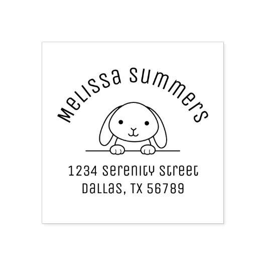 Cute Bunny Rabbit Arch Address Rubberstempel (Afrduk)