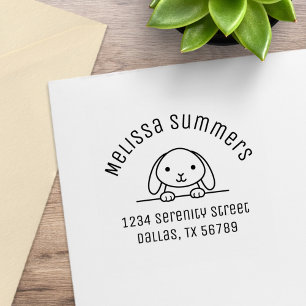 Cute Bunny Rabbit Arch Address Rubberstempel