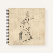  Cute Bunny Rabbit Art Script Background Notitieboek (Voorkant)