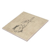 Cute Bunny Rabbit Art Script Background Tegeltje (Zijkant)