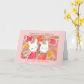 Cute Bunny Rabbit Autumn Herfst Birthday Kaart (Gele Bloem)