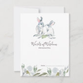 Cute Bunny Rabbit Baby shower Advice Kards (Voorkant)