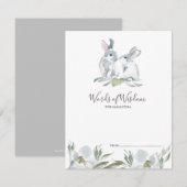 Cute Bunny Rabbit Baby shower Advice Kards (Voorkant / Achterkant)