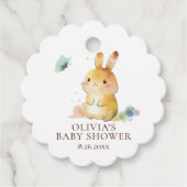 Cute Bunny Rabbit Baby shower Bedankjes Labels (Voorkant)