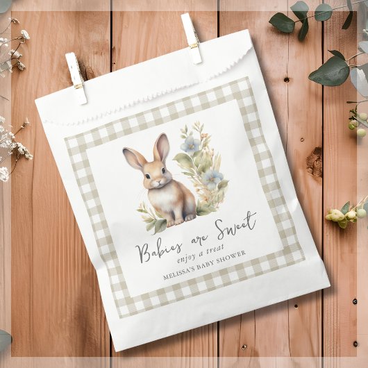Cute Bunny Rabbit Baby shower Bedankzakje