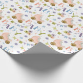 Cute Bunny Rabbit Baby shower Cadeaupapier (Hoek)