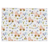 Cute Bunny Rabbit Baby shower Groot Cadeauzakje (Achterkant)