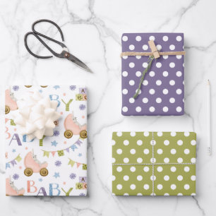 Cute Bunny Rabbit Baby shower Inpakpapier Vel