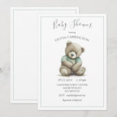 Cute Bunny Rabbit Baby shower Invitation Kaart (Voorkant / Achterkant)