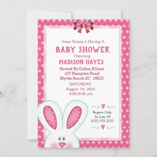 Cute Bunny Rabbit Baby shower Invitation Kaart