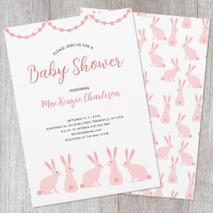 Cute Bunny Rabbit Baby shower Kaart