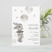 Cute Bunny Rabbit Baby shower Kaart (Staand voorkant)