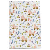 Cute Bunny Rabbit Baby shower Medium Cadeauzakje (Voorkant)
