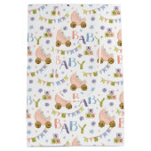 Cute Bunny Rabbit Baby shower Medium Cadeauzakje (Achterkant)