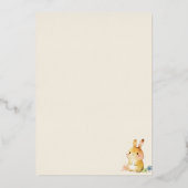 Cute Bunny Rabbit Baby shower Neutral Folie Uitnodiging (Achterkant)