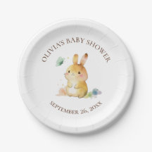 Cute Bunny Rabbit Baby shower Neutral Personalized