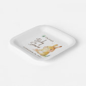 Cute Bunny Rabbit Baby shower Neutral Personalized Papieren Bordje (Gebogen)