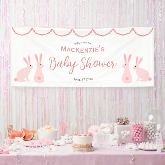 Cute Bunny Rabbit Baby shower Spandoek (Feest)