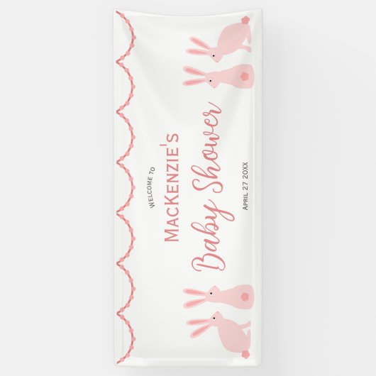 Cute Bunny Rabbit Baby shower Spandoek (Verticaal)
