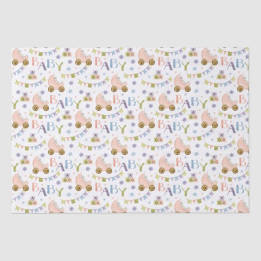 Cute Bunny Rabbit Baby shower Tissuepapier (Voorkant)