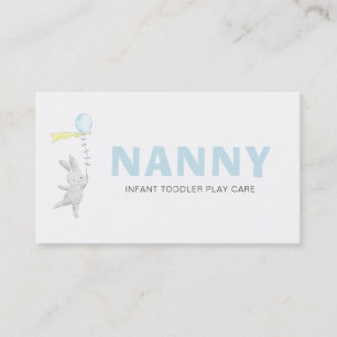 *~* Cute Bunny Rabbit Balloon Nanny Visitekaartje