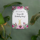 Cute Bunny Rabbit Birthday Party Sign Poster