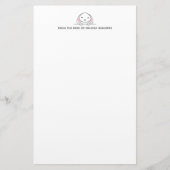 Cute Bunny Rabbit boven Custom Text Briefpapier (Voorkant)