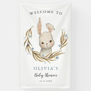 Cute Bunny Rabbit Boy Baby shower Welcome Spandoek