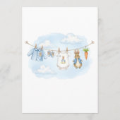 Cute Bunny Rabbit Boy Clothesline Baby Shower  Menu (Achterkant)