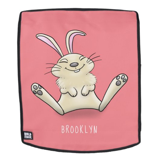 Cute bunny rabbit cartoon illustration rugtassen (Verwijderbaar gezicht)