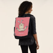 Cute bunny rabbit cartoon illustration rugtassen (Gedragen)