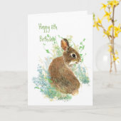 Cute Bunny Rabbit Child's 8e geboorte Animal Kaart (Gele Bloem)