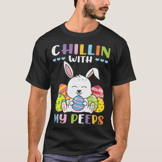 Cute Bunny Rabbit Chilling People Happy Easter Sea T-shirt (Voorkant)