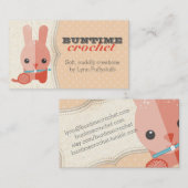 Cute bunny rabbit crochet haakball of garens visitekaartje (Voorkant / Achterkant)
