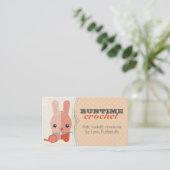 Cute bunny rabbit crochet haakball of garens visitekaartje (Staand voorkant)