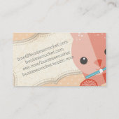 Cute bunny rabbit crochet haakball of garens visitekaartje (Achterkant)