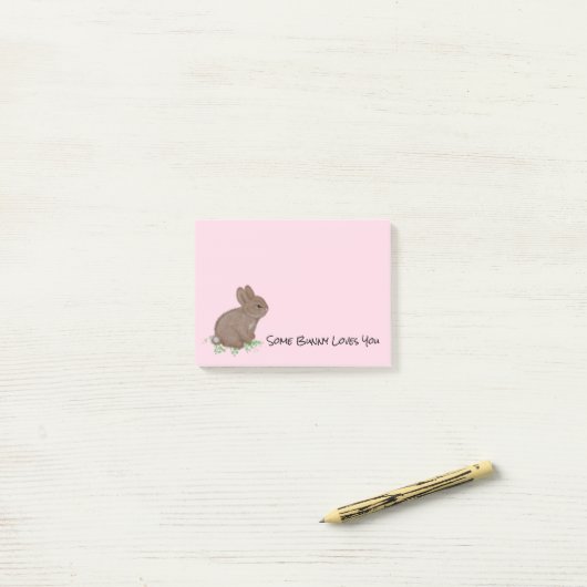 Cute Bunny Rabbit Custom Post-it® Notes (Op bureau)