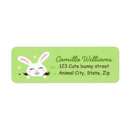 Cute bunny rabbit die het retour address label opz