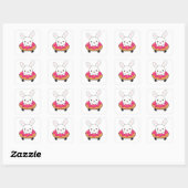 Cute bunny rabbit Donut Sprinkles Pink Vierkante Sticker (Vel)
