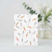 Cute Bunny Rabbit en Carrot Briefkaart (Staand voorkant)